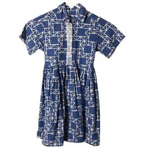 Fleur + Dot Handmade Blue & White Childhoods Dress Girls size 7